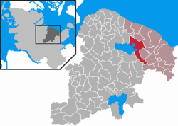 Elhelyezkedése Schleswig-Holstein térképén