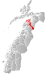 Hamarøy markert med rødt på fylkeskartet