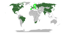 Mapa dos países do G8+5