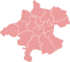 Map indicating the districts of Upper Austria