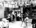 Image 16A.E. Smith filming The Bargain Fiend in the Vitagraph Studios in 1907. Arc floodlights hang overhead. (from History of film)