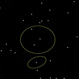 NGC 1 (middel) en NGC 2 (onder)