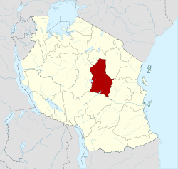 Lage der Region Dodoma in Tansania