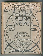 Eline Vere met bandontwerp van L.W.R. Wenckebach, voor uitgeverij P.N. van Kampen & Zoon (1898)