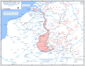 Kartskisse av situasjonen ved fronten den 16. mai, og fremrykking siden den 10. ma.i