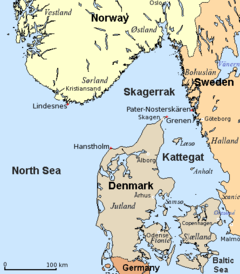 Map of Skagerrak and surrounding waters