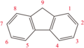 A molecule of fluorene, with numbers