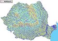 Localizarea râului Hârtibaciu pe harta României (în centrul imaginii, marcat cu roșu)