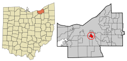 Location in Cuyahoga County and the state of Ohio.