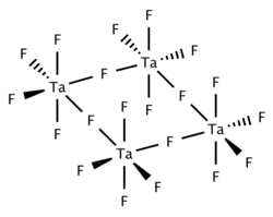 Schema di struttura del fluoruro di tantalio(V) solido