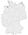 English: Map of germany (Wilhelmshaven marked) Deutsch: Deutschland Karte (Wilhelmshaven gekennzeichnet)