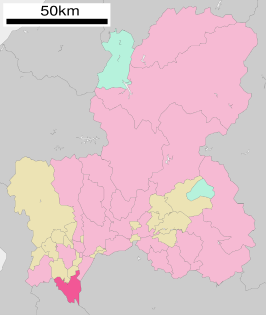 Situering van Kaizu in de prefectuur Gifu