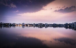 Dusk at Saroornagar lake