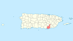 Localização de Guayama em Porto Rico