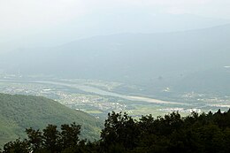 Uitzicht vanaf de Santō op de Yoshino