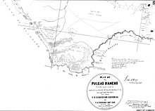 Black-and-white land survey with a small label of "Palo Alto Redwoods"