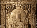 Amaravati Stupa relief with numerous early Buddhist symbols and lions