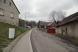 East view of Košinovská street in Krucemburk, Havlíčkův Brod District.jpg