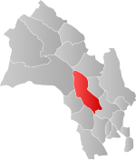 Mapa do condado de Buskerud com Sigdal em destaque.