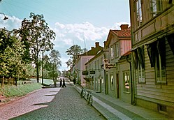 Brahegatan i Gränna söderut, 1945