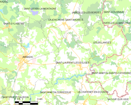 Mapa obce Saint-Laurent-les-Églises