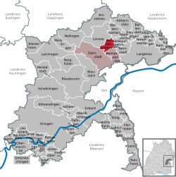 Elhelyezkedése Baden-Württemberg térképén