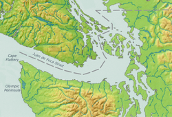 Camano Island is located in Strait of Juan de Fuca