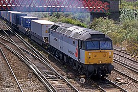 47 376 in Railfreight distribution livery at St Denys, 1998