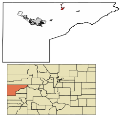 Location of the Town of De Beque in Mesa County, Colorado.