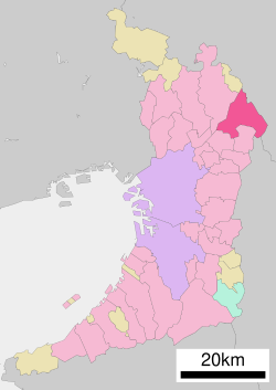 Location of Hirakata in Osaka