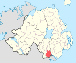 Location of Orior Upper, County Armagh, Northern Ireland.