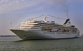 Royal Princess departing Southampton on her maiden voyage