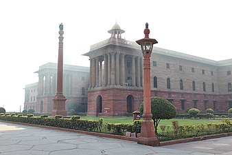 The North Block catching rays of the early morning sun.