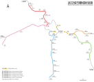 Map of Wuhan Metropolitan Area intercity railways