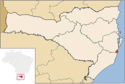 Localização de Garopaba em Santa Catarina