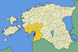 Karte von Estland, Position von Tahkuranna hervorgehoben