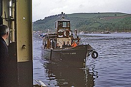 MV Humphrey Gilbert approaching Dartmouth Riverside station