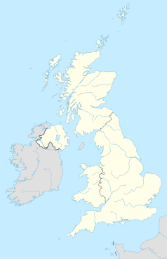 Mapa konturowa Wielkiej Brytanii, w centrum znajduje się punkt z opisem „Uniwersytet GlasgowskiUniwersytet Glasgow”