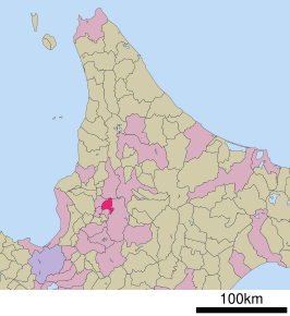 Situering van Akabira in de prefectuur Hokkaido