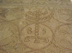 Original mosaic of ancient Maon Synagogue