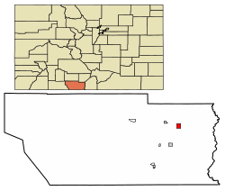 Location of Sanford in Conejos County, Colorado.