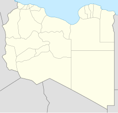 Mapa konturowa Libii, u góry znajduje się punkt z opisem „Syrta”