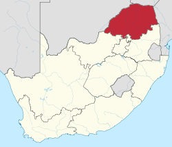 Bản đồ vị trí Limpopo ở Cộng hòa Nam Phi