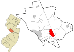 Location in Mercer County and the state of New Jersey