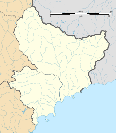 Mapa konturowa Alp Nadmorskich, po lewej nieco na dole znajduje się punkt z opisem „Caille”