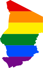 Drapeau LGBT à la forme du Tchad.