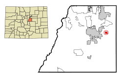 Location of the Franktown CDP in Douglas County, Colorado