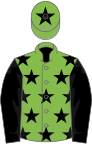 Light green, black stars, sleeves and star on cap