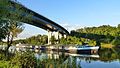 Bij de Viaduct van Schengen kruist de snelweg de Moezel en ook de grens tussen Duitsland en Luxemburg. (2011)