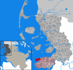 Elhelyezkedése Schleswig-Holstein térképén